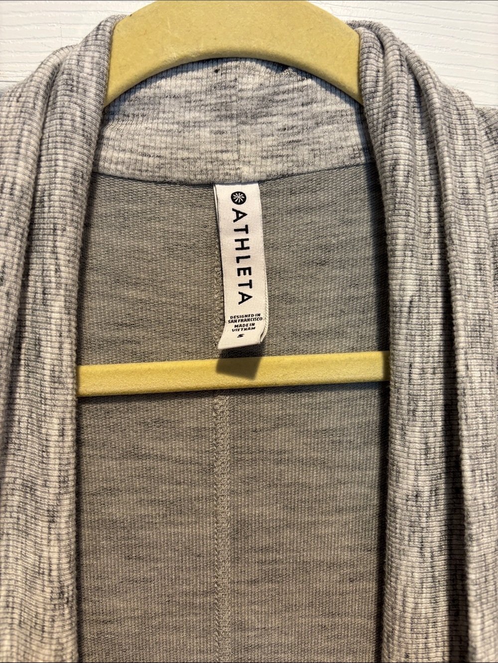Athleta Pranayama Wrap Cardigan Heathered Gray Open-Front Women's Cardigan Small - Picture 2 of 4